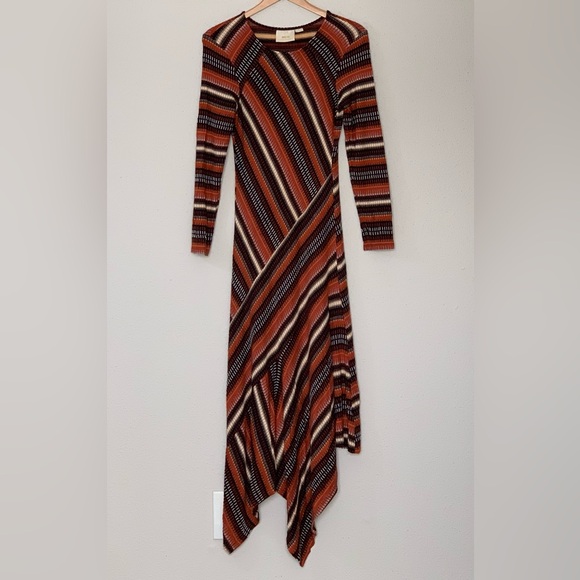 Maeve by Anthropologie Parkside Knit Jersey Striped Midi Dress Size M - Picture 6 of 14